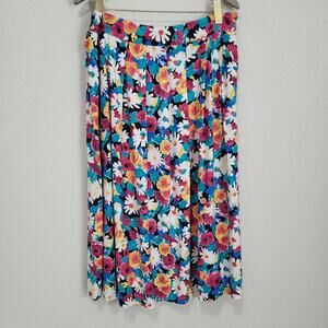 Worthington Floral Vintage Skirt Womens XL Below Knee Midi Summer Casual Garden